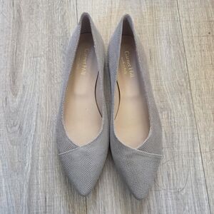 Garnet Hill Women's Textured Gray Flats